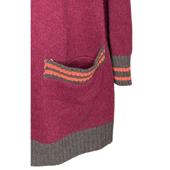 Unique Vintage Burgundy Brown Orange Cardigan Sweater 4X NWOT - Picture 2 of 5